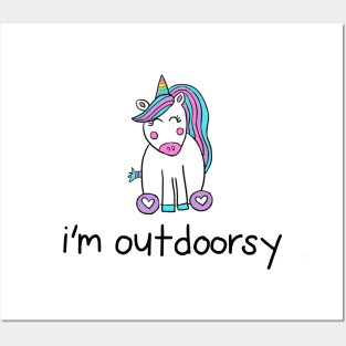 Unicorn Outdoorsy Posters and Art